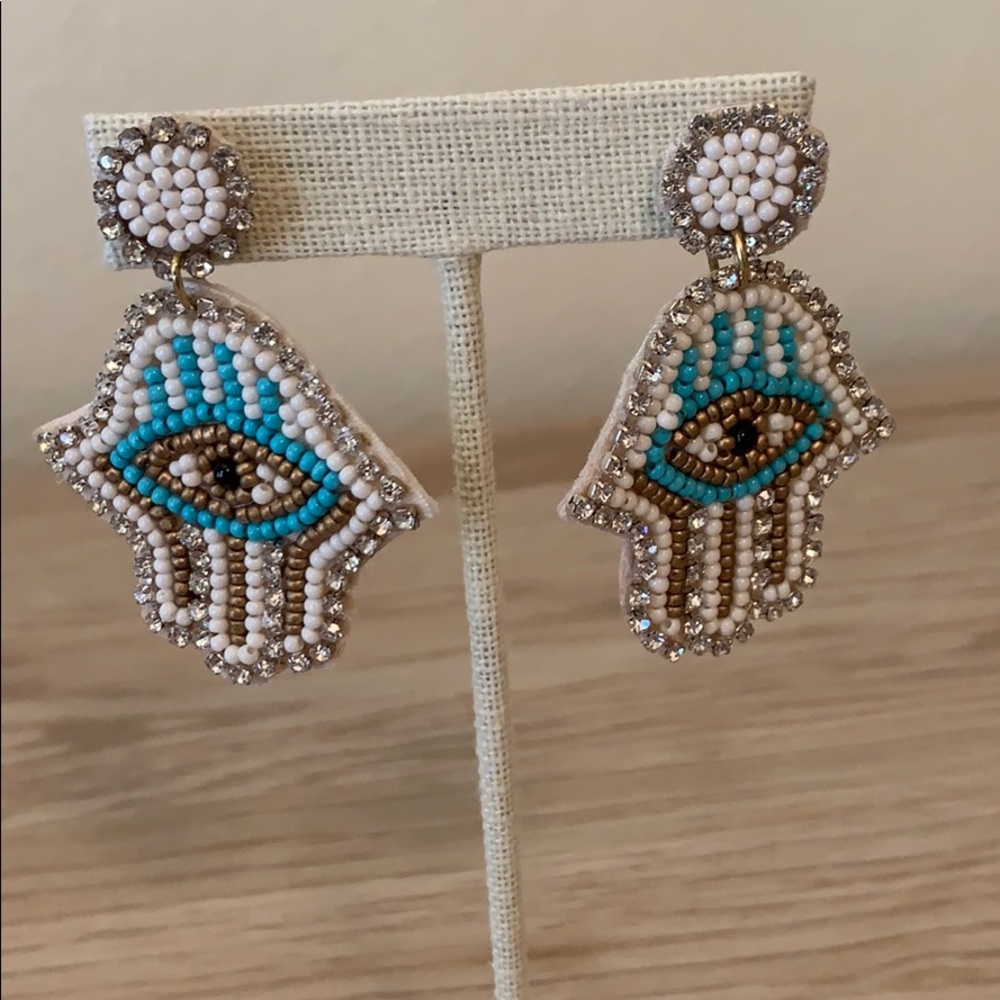 Evil eye earrings